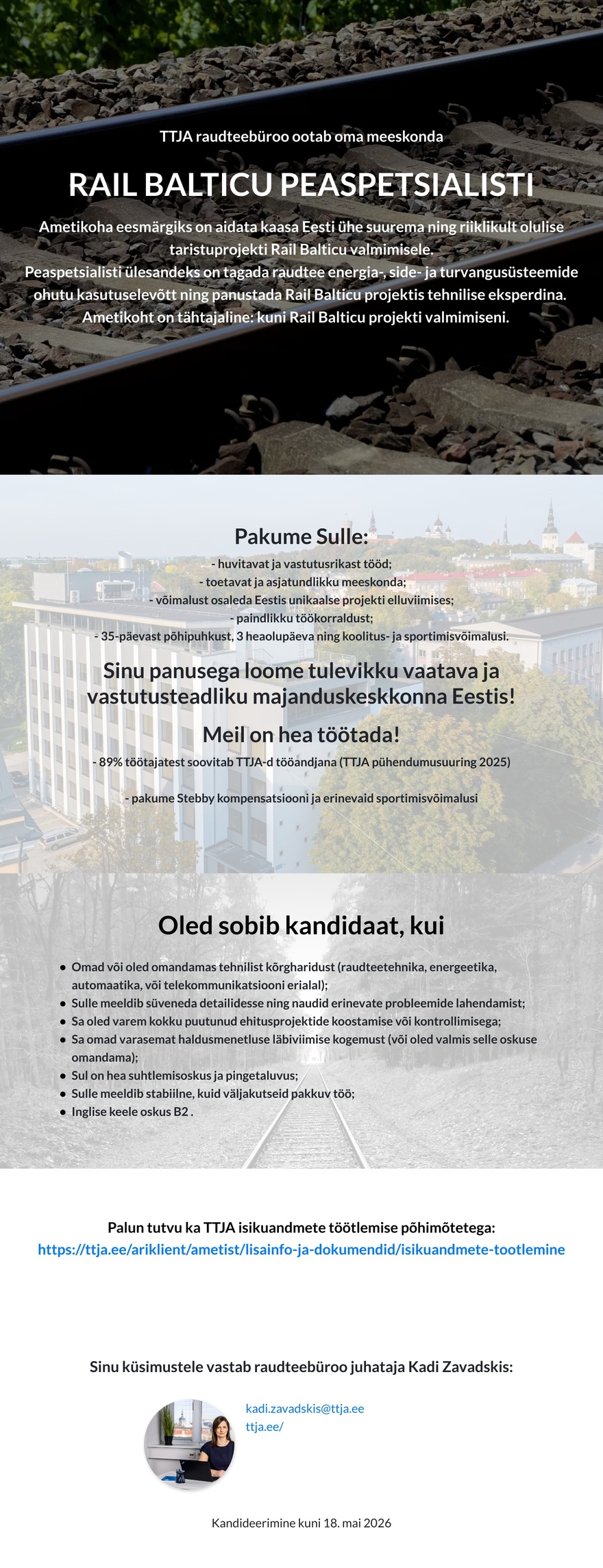 Tarbijakaitse ja Tehnilise Järelevalve Amet Rail Balticu peaspetsialist