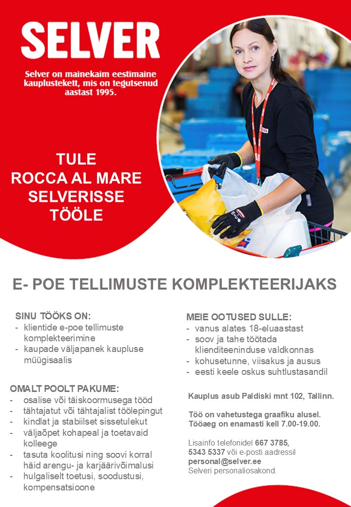 Selver E-poe tellimuste komplekteerija Rocca al Mare Selveris