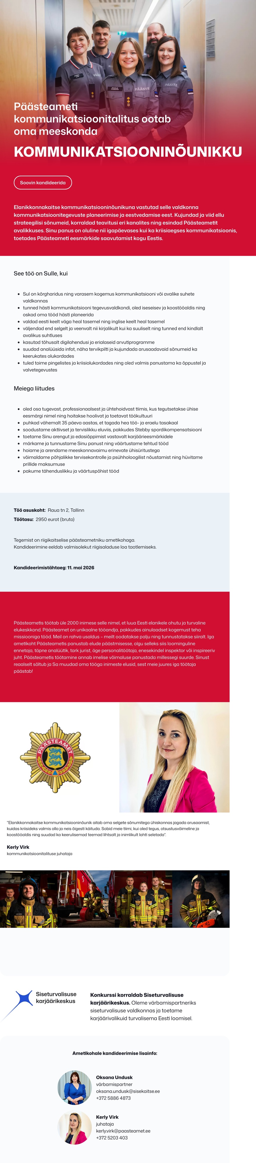 Siseturvalisuse karjäärikeskus Kommunikatsiooninõunik