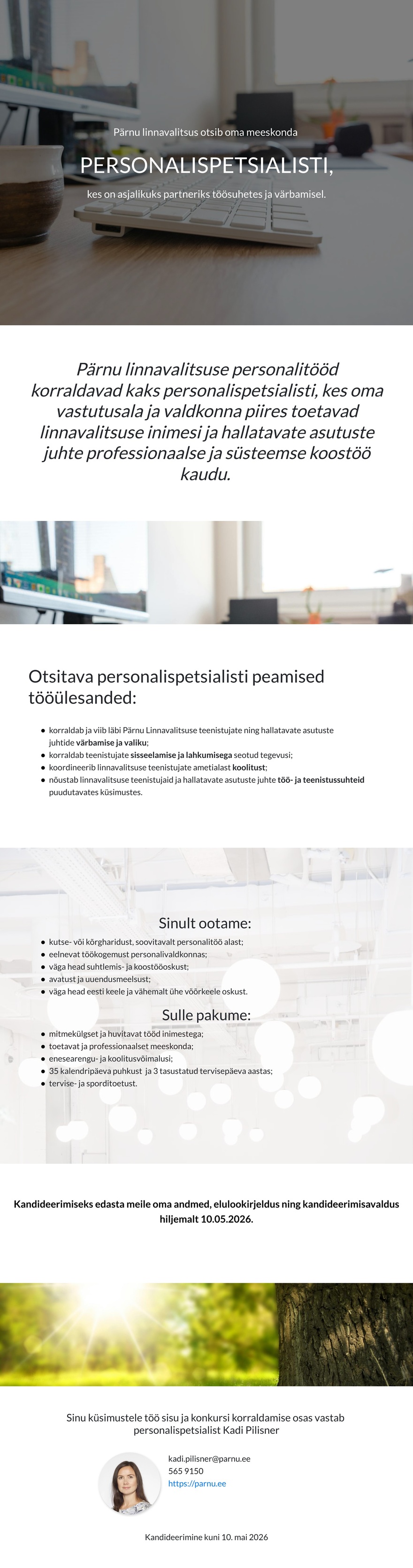 Pärnu Linnavalitsus Personalispetsialist