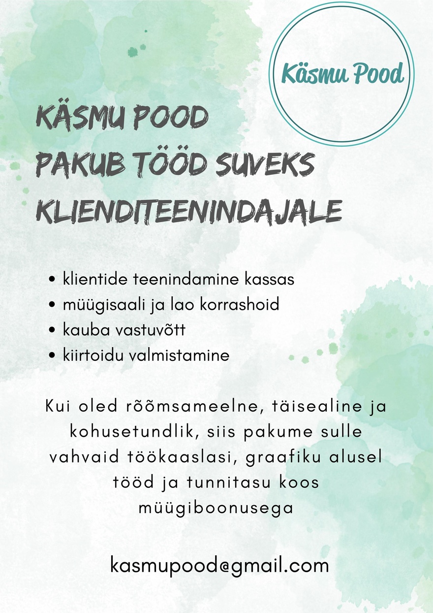 AS Alexela Klienditeenindaja (suveks) Käsmu poodi