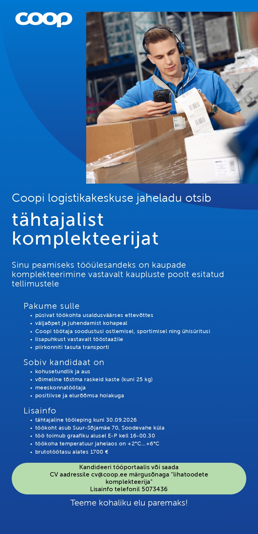 Coop Eesti Keskühistu Tähtajaline komplekteerija (Jaheladu)