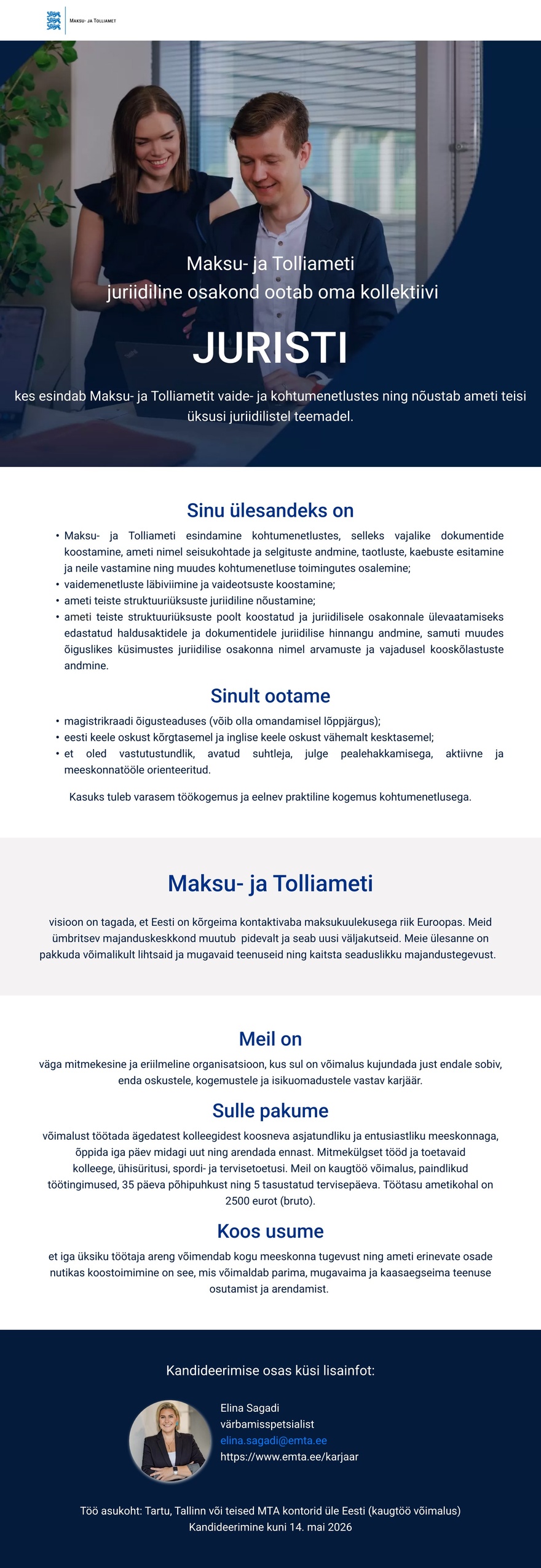 Maksu- ja Tolliamet Jurist