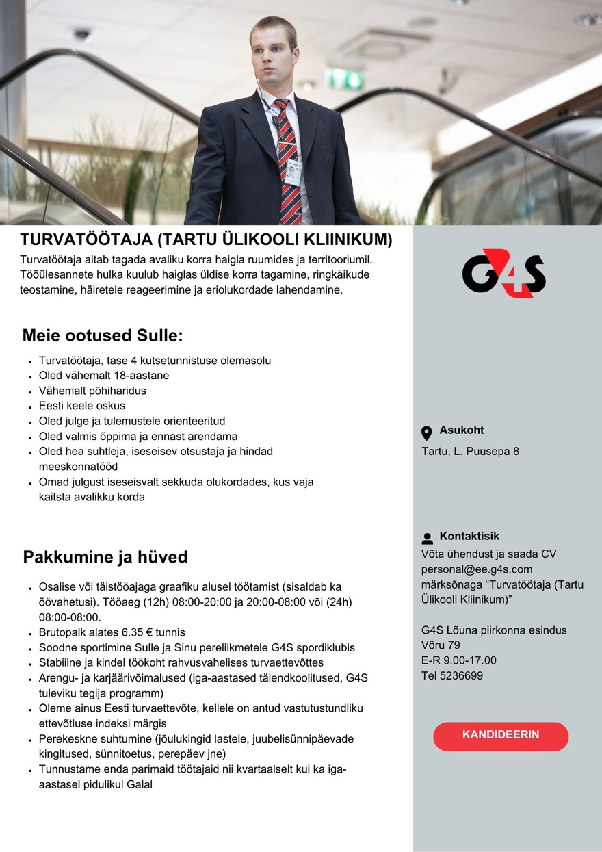 AS G4S Eesti Turvatöötaja (Tartu Ülikooli Kliinikum)