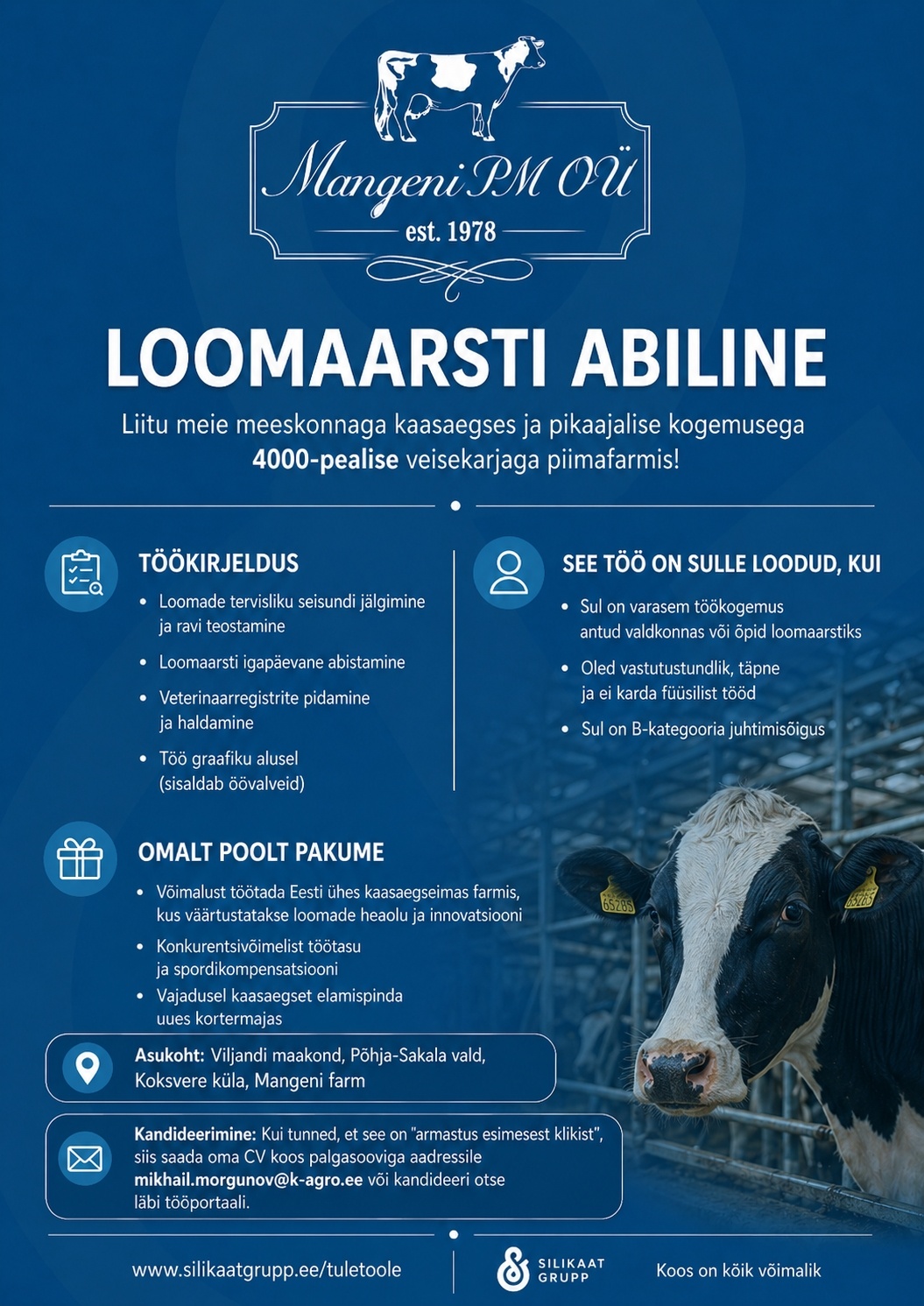 Mangeni PM OÜ Loomaarsti abiline
