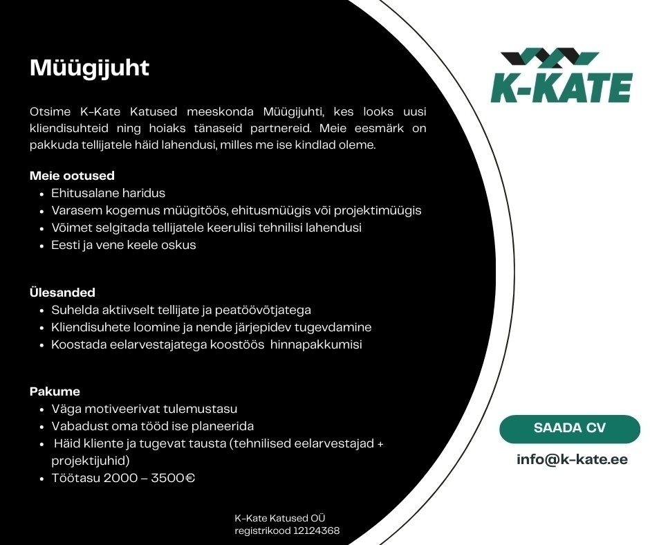 K-Kate Katused OÜ Müügijuht