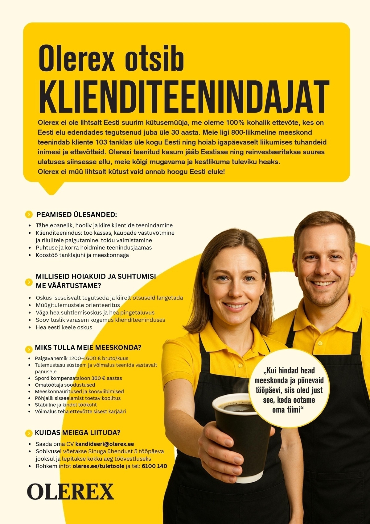 Olerex AS Klienditeenindaja Turba teenindusjaama