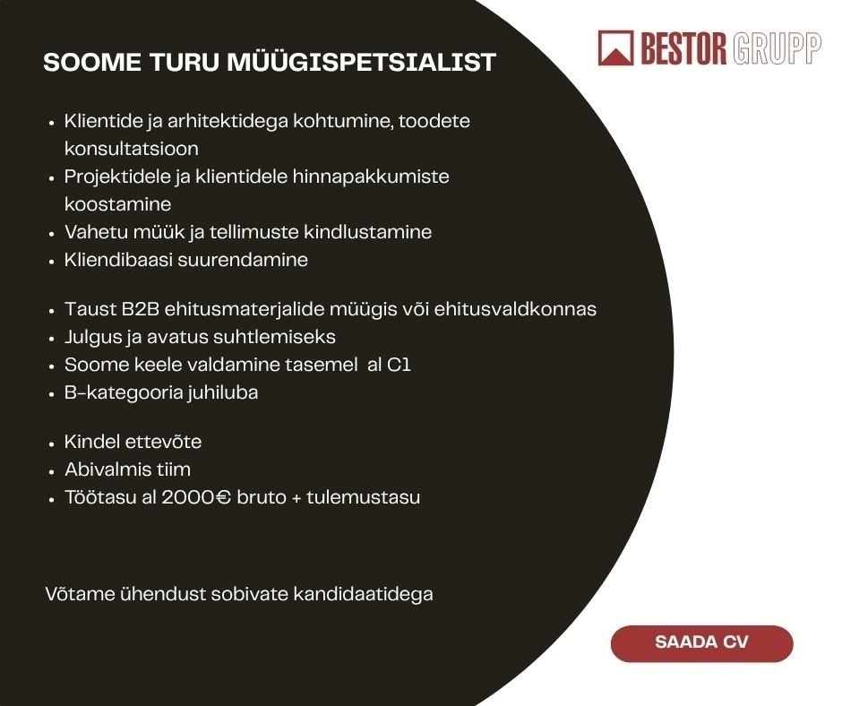 AS BESTOR GRUPP Soome turu müügispetsialist