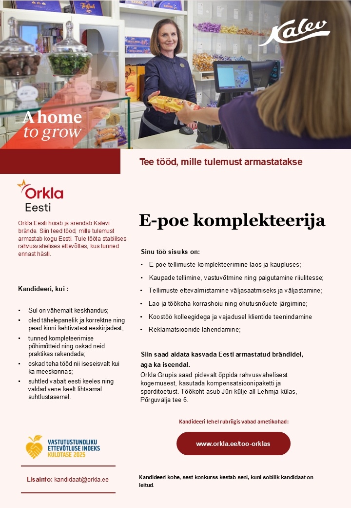 Orkla Eesti AS E-poe komplekteerija
