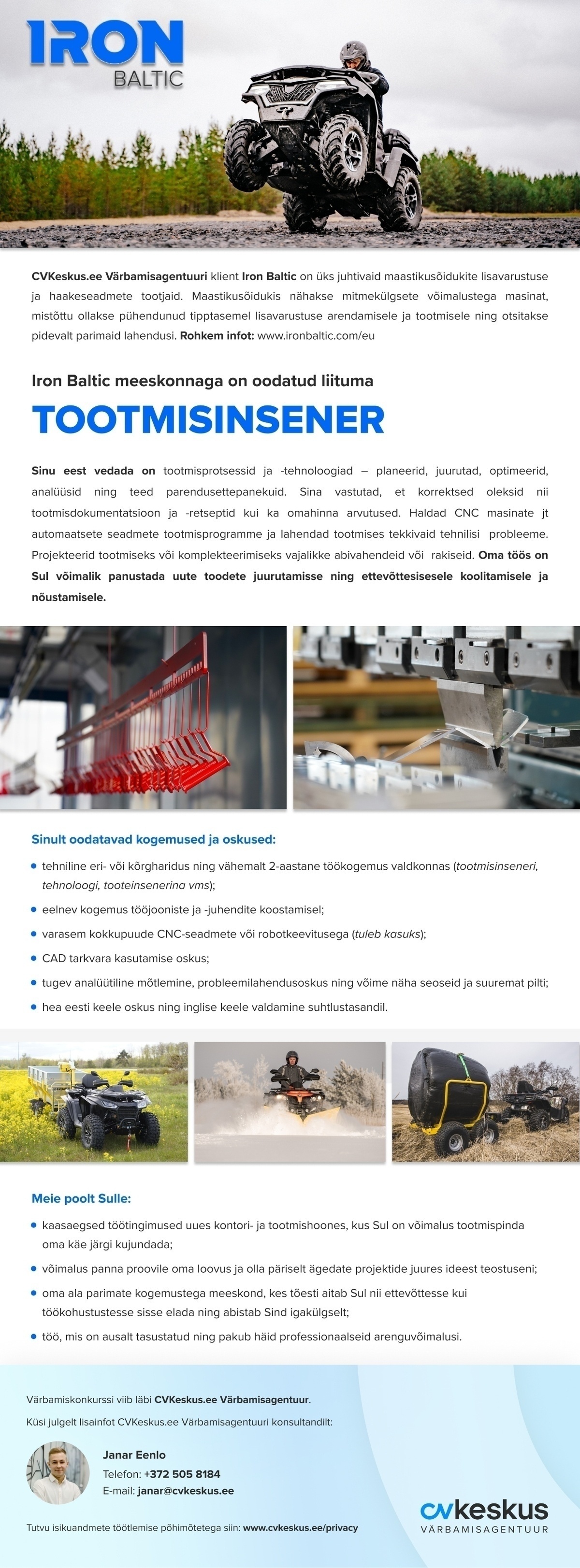 Iron Baltic OÜ TOOTMISINSENER