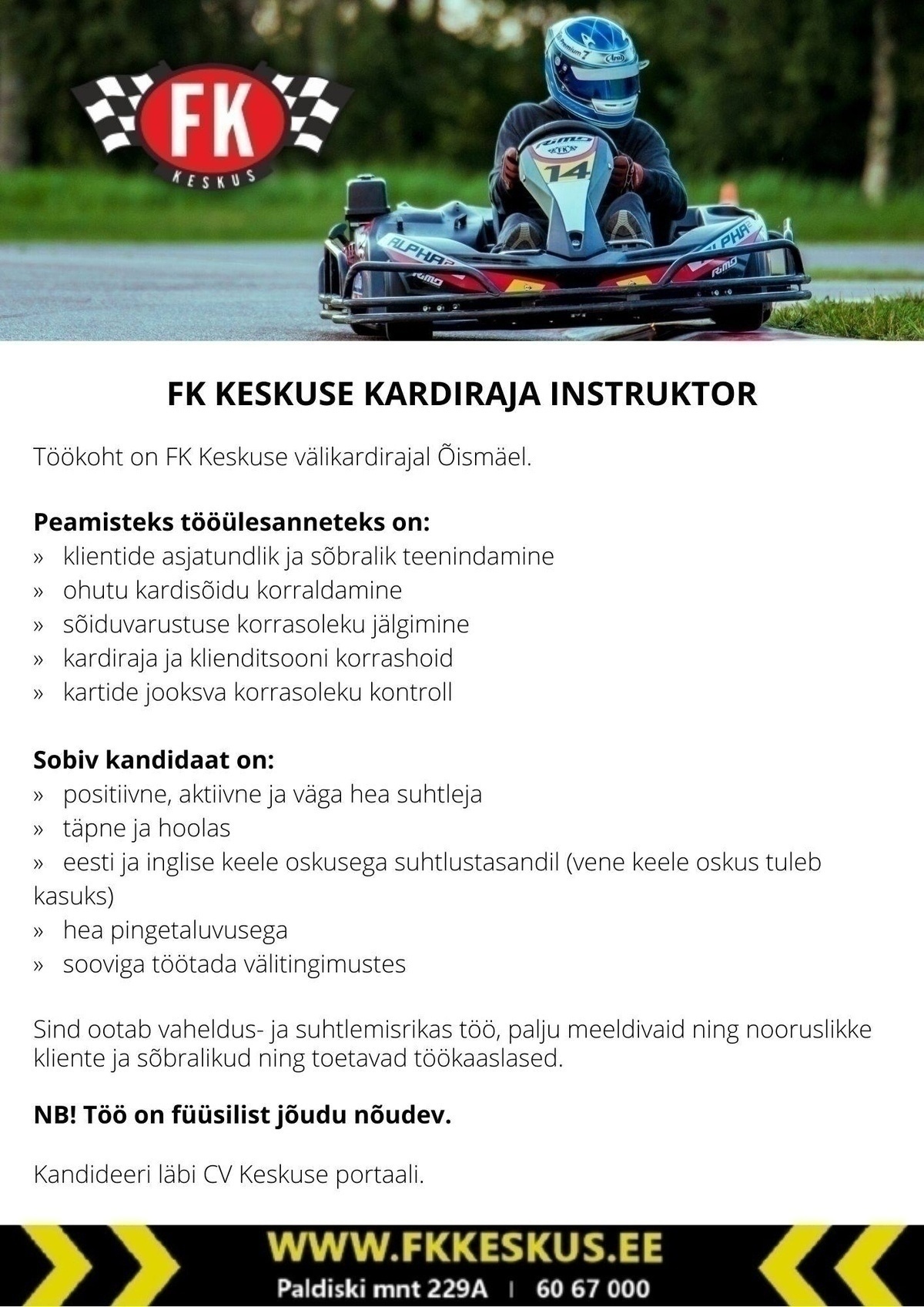 Hobbykarting OÜ / FK Keskus FK Keskuse kardiraja instruktor