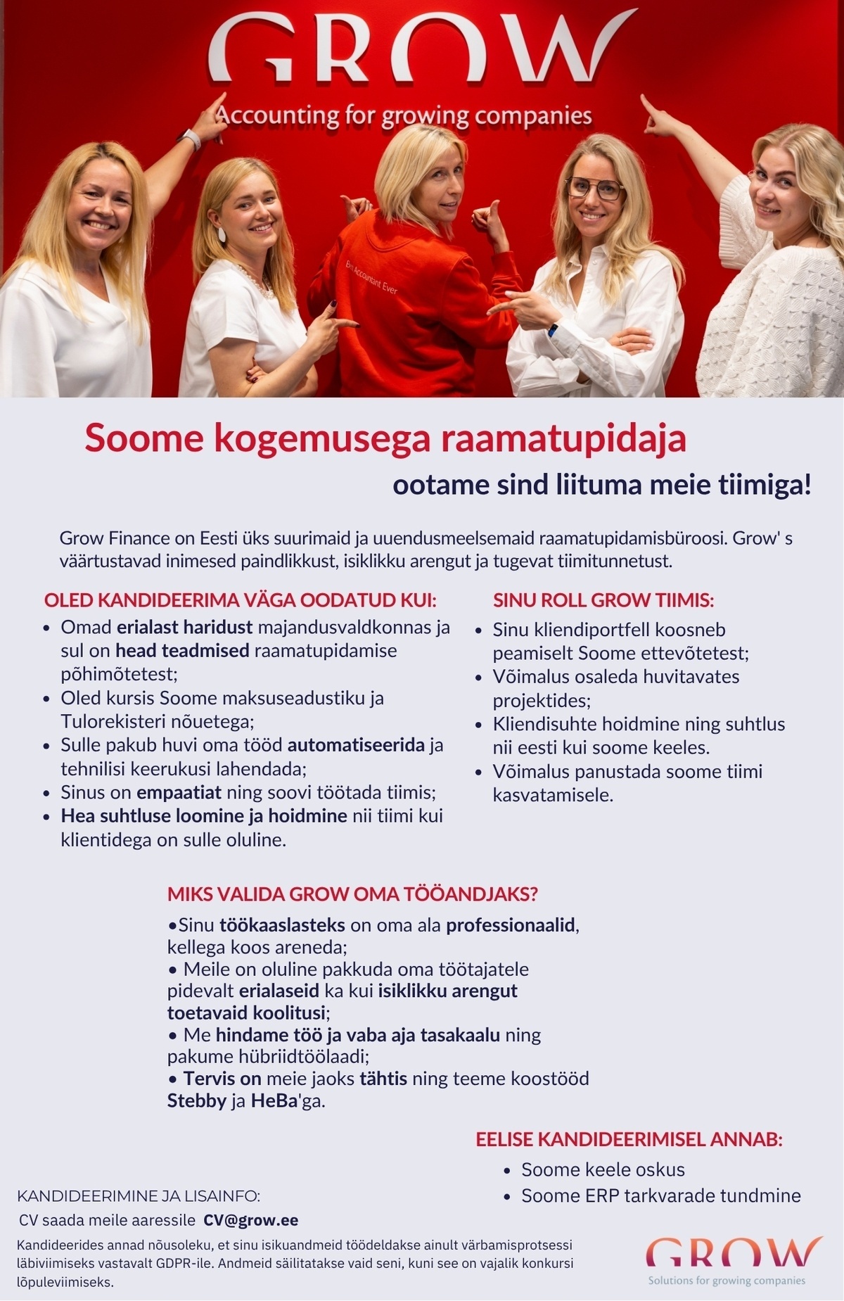 Grow Finance OÜ Raamatupidaja