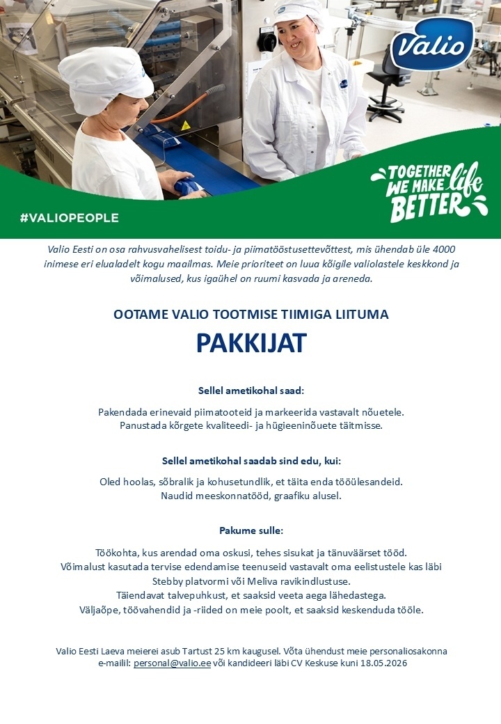 Valio Eesti AS Pakkija