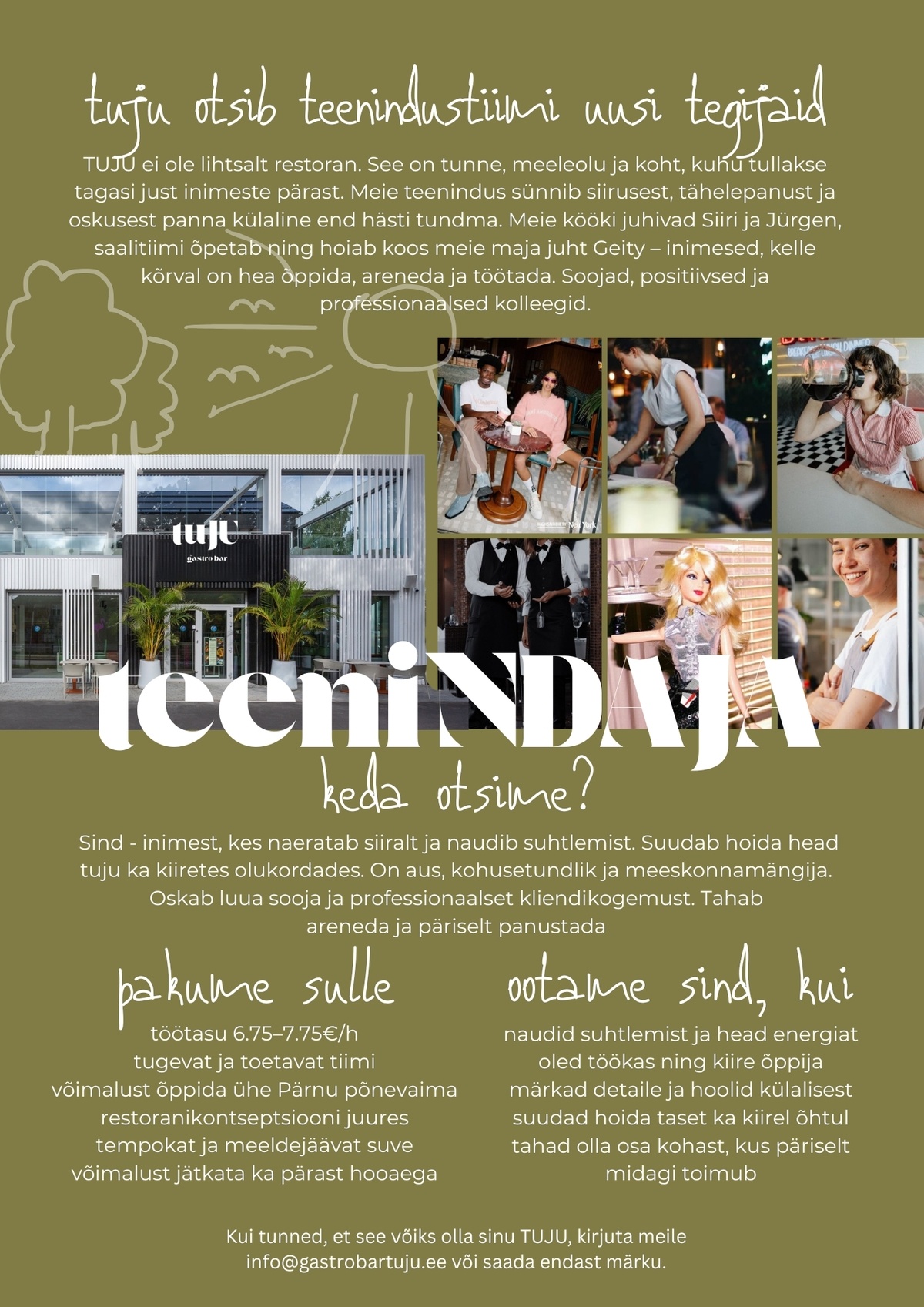 Gastrobar Tuju OÜ TEENINDAJA GASTROBAR TUJU