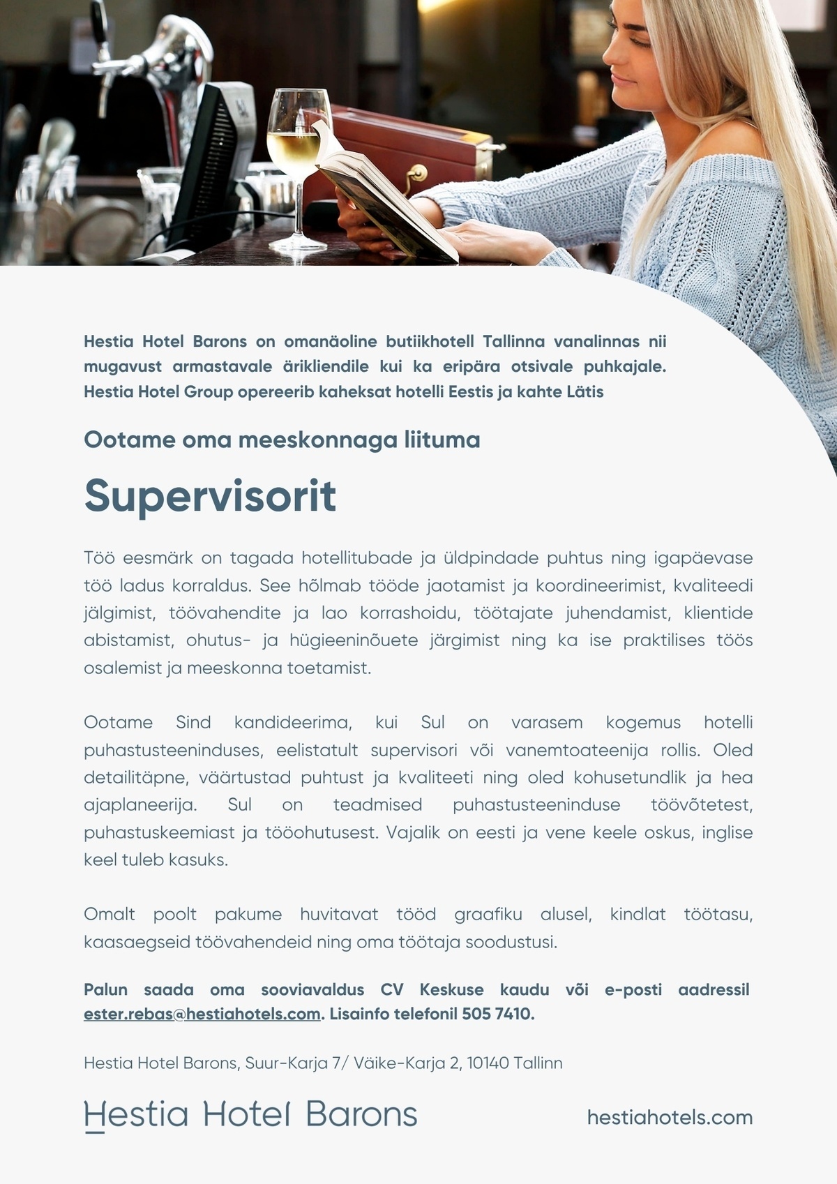 Hestia Hotel Barons Majapidamise Supervisor