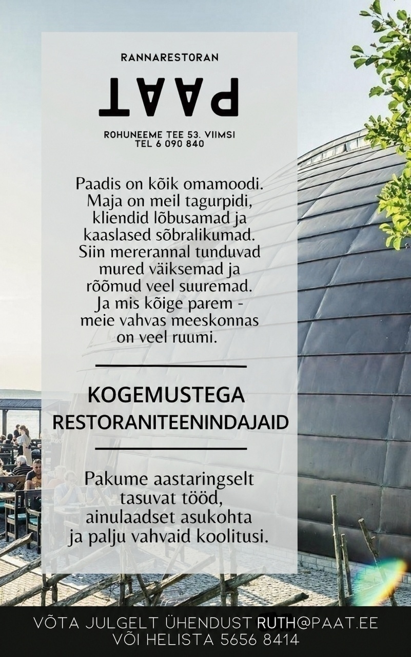 Merikapsas OÜ Restoraniteenindaja