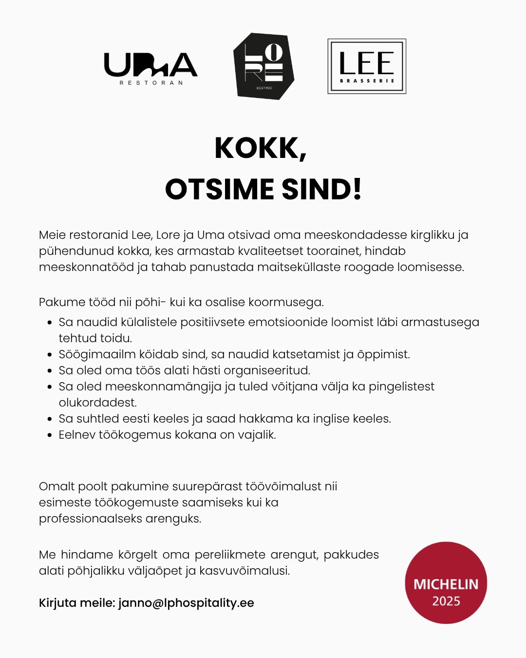 LP Hospitality Otsime kokka!
