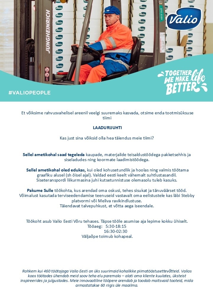 Valio Eesti AS Laadurijuht