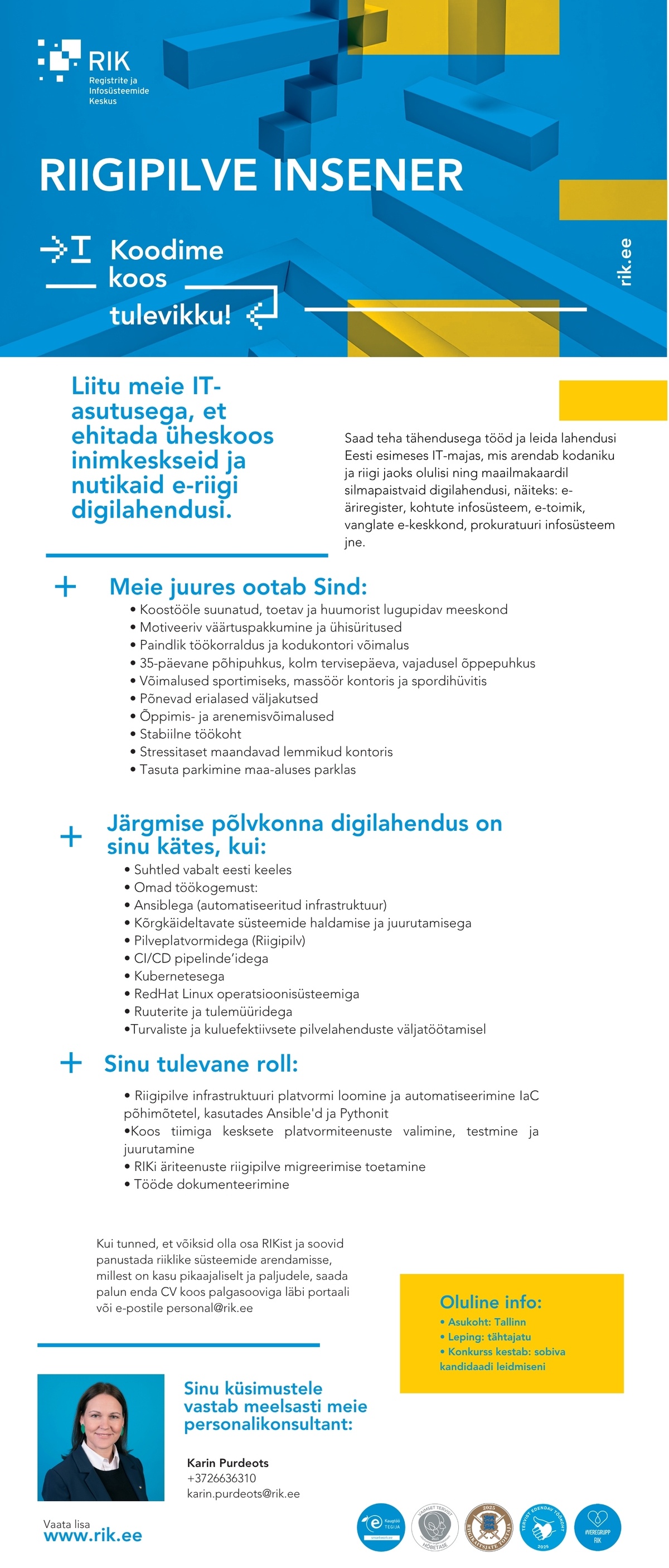 Registrite ja Infosüsteemide Keskus RIIGIPILVE INSENER