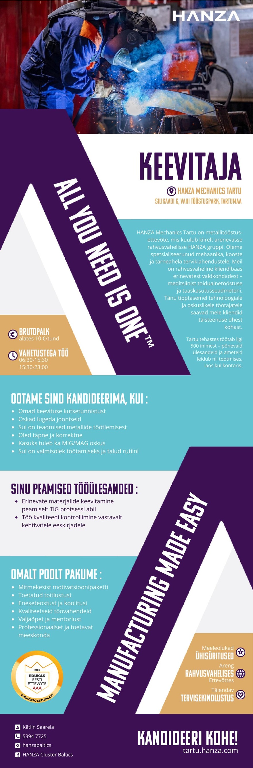 HANZA Mechanics  Tartu AS Keevitaja