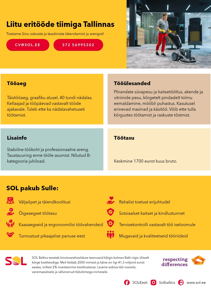 SOL Baltics OÜ Liitu eritööde tiimiga Tallinnas
