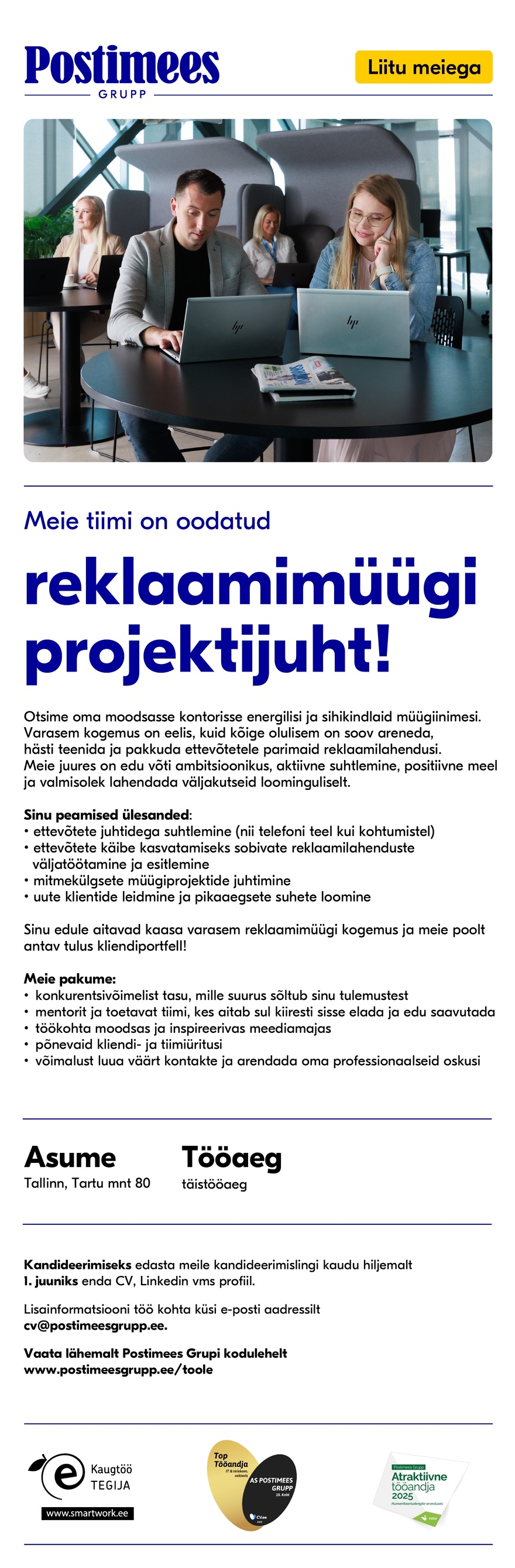 Postimees Grupp AS Reklaamimüügi projektijuht