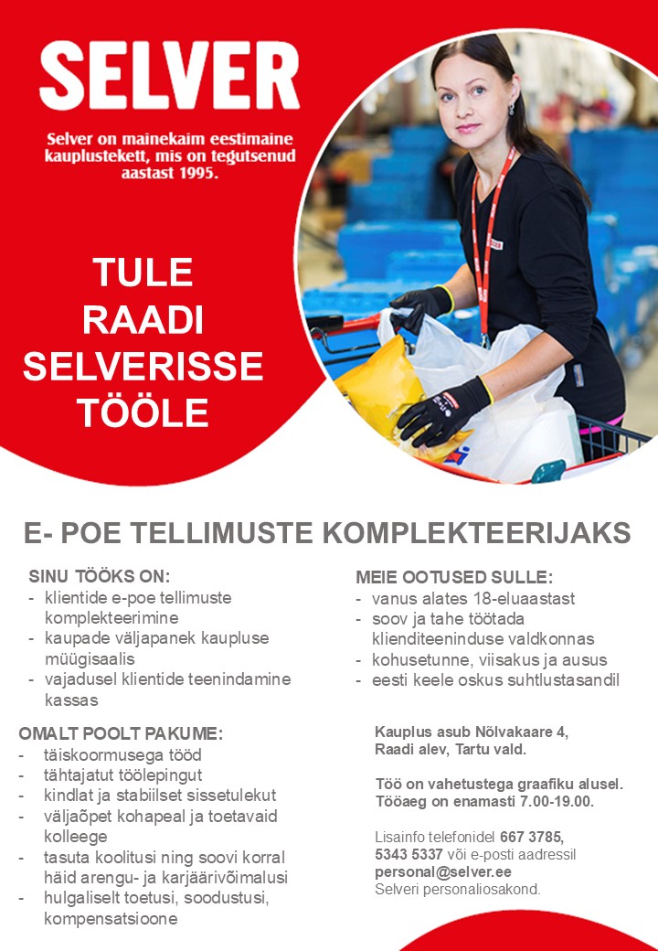 Selver E-poe tellimuste komplekteerija Raadi Selveris