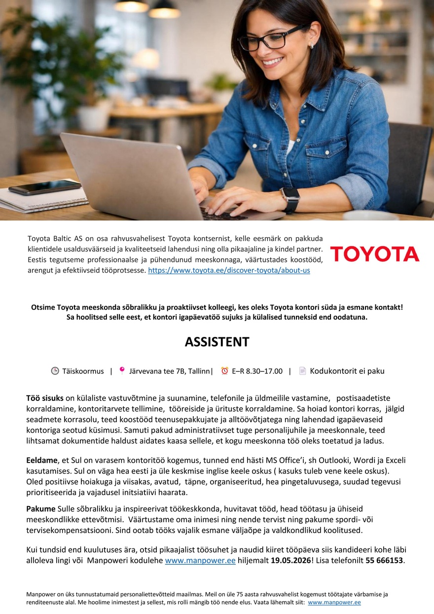 Manpower OÜ Assistent