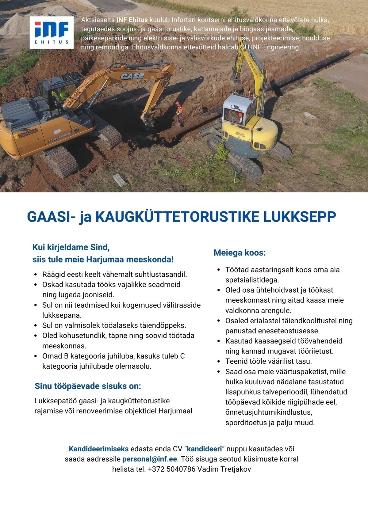 AS INF Ehitus Gaasi- ja kaugküttetorustike lukksepp