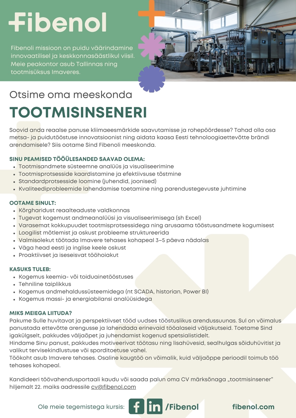 Fibenol Imavere OÜ TOOTMISINSENER