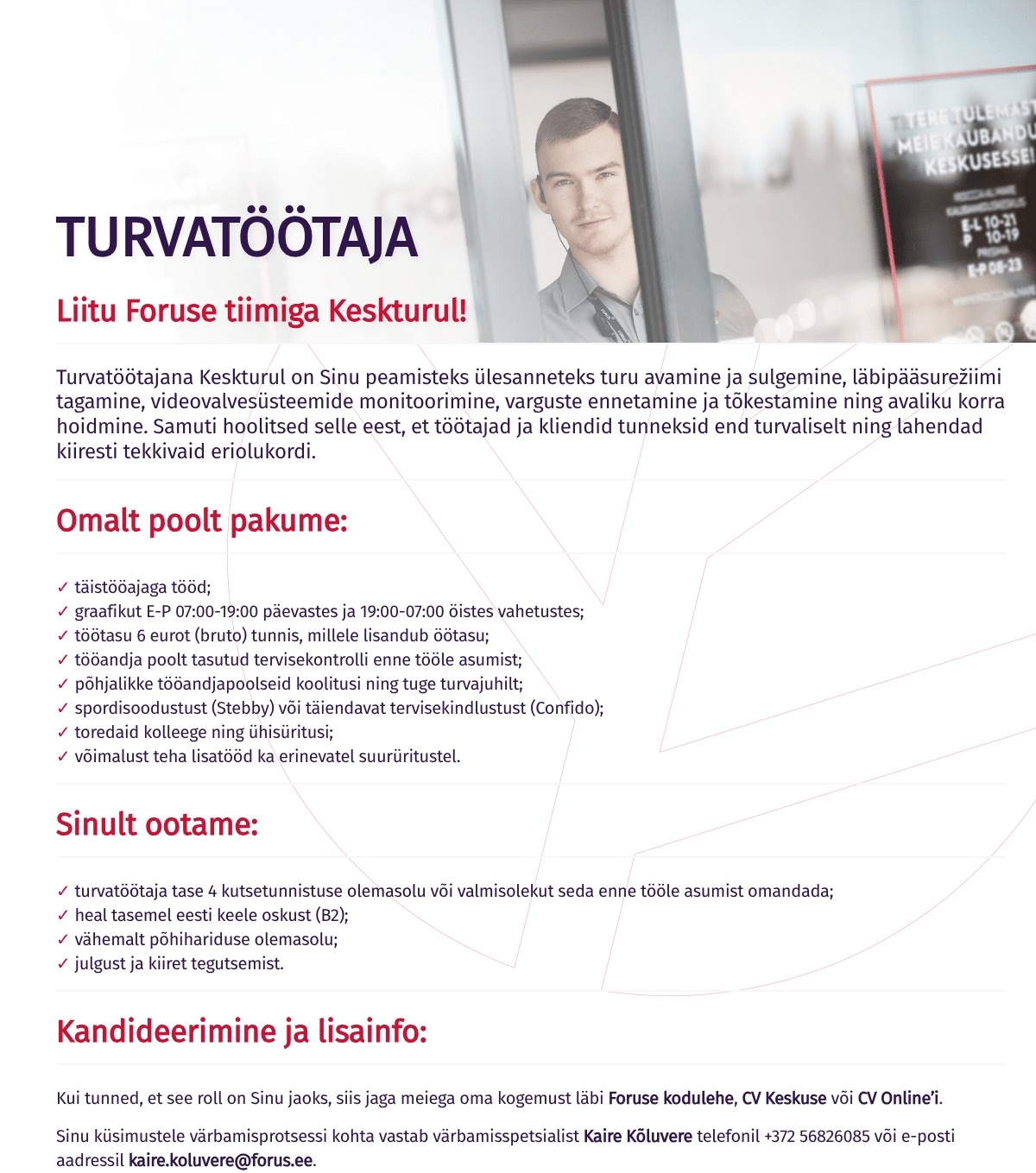 Forus Security AS Turvatöötaja Keskturule