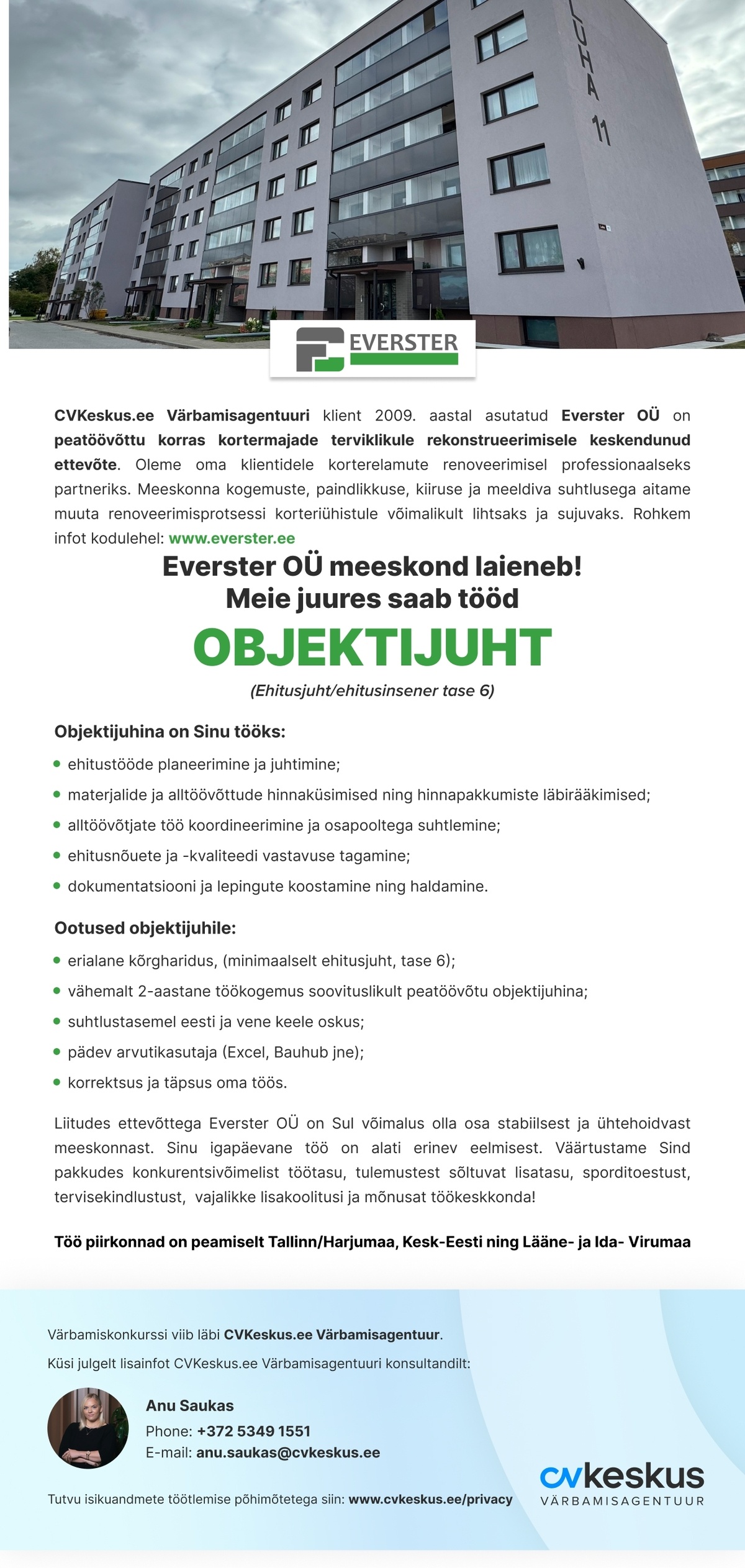 Everster OÜ OBJEKTIJUHT (tase 6)
