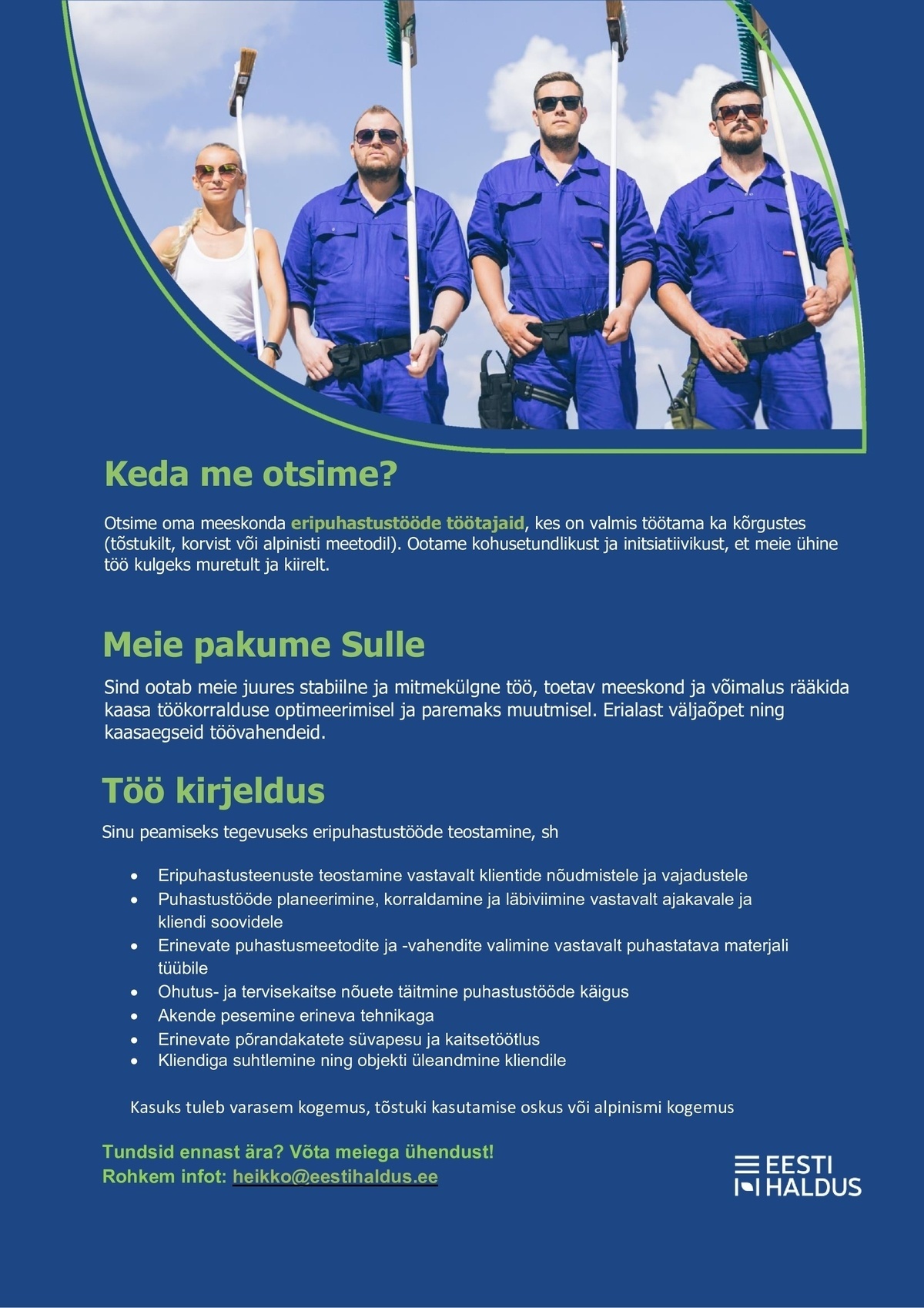 OÜ Eesti Haldus Eripuhastustööde spetsialist