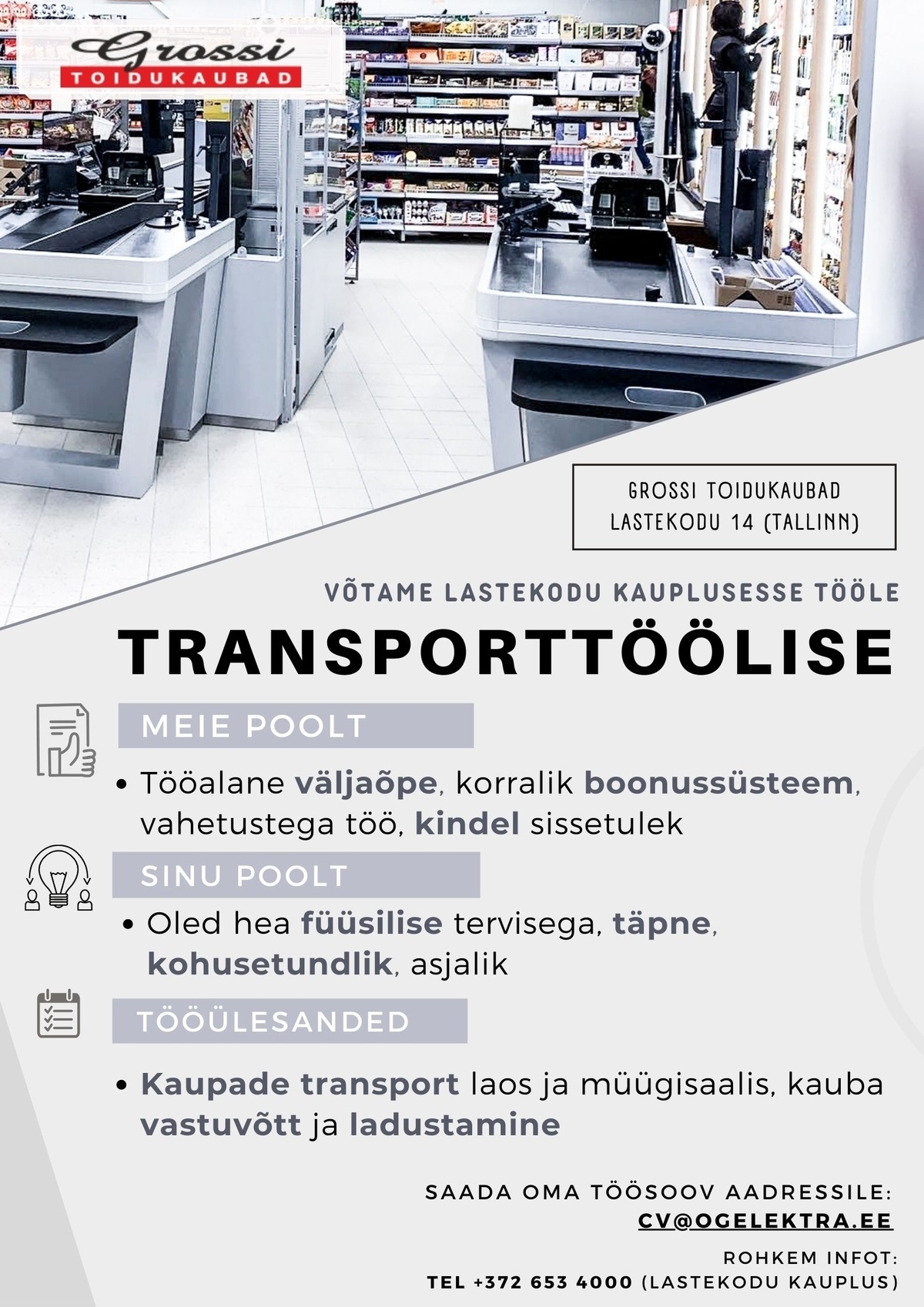 OG Elektra AS Transporttööline (Lastekodu)