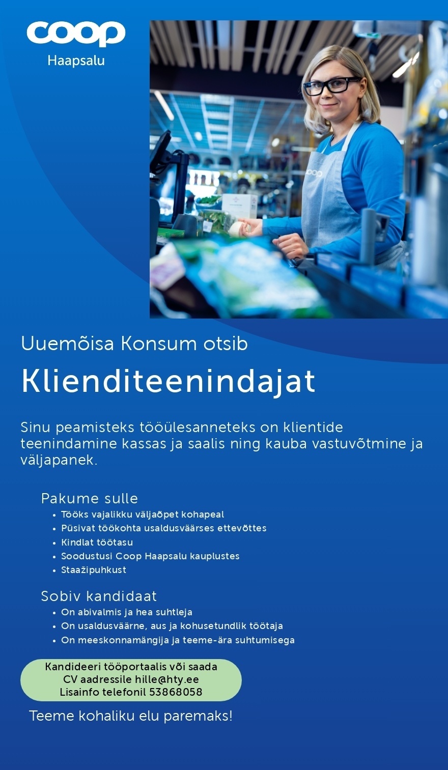 Coop Haapsalu Klienditeenindaja Uuemõisa Konsumisse