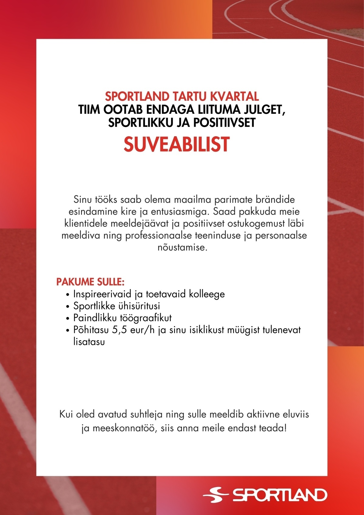 Sportland Eesti Sportland Tartu Kvartal suveabiline