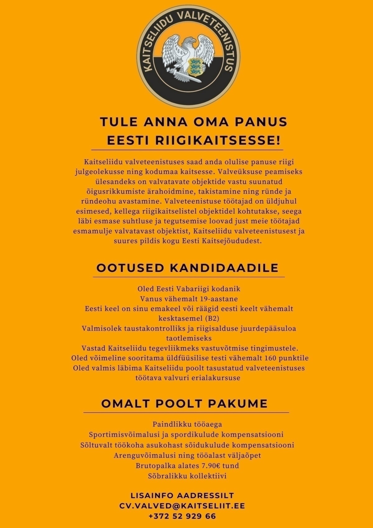 KAITSELIIT VALVEÜKSUSLANE