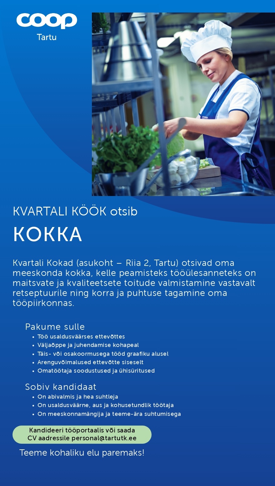 Tartu Tarbijate Kooperatiiv TÜH Kokk (Coop Tartu Kvartali köök)