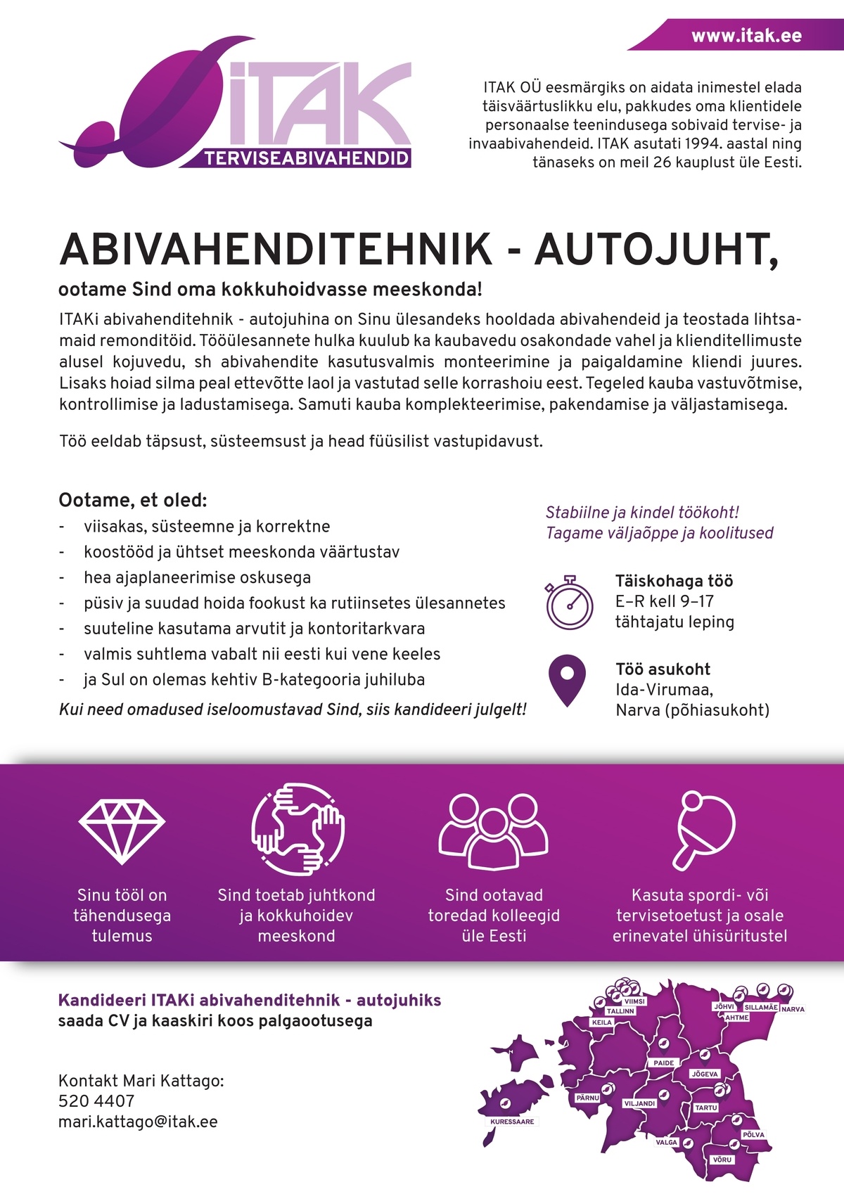 ITAK OÜ Abivahenditehnik- autojuht (Ida-Virumaa)
