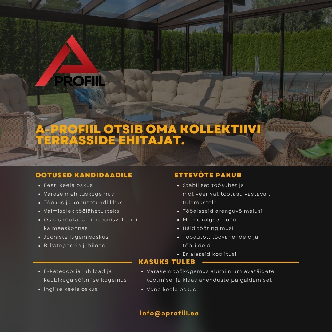 A-PROFIIL OÜ Terrasside ehitaja