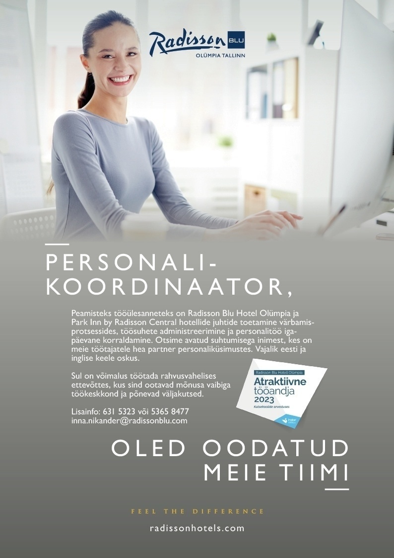 Radisson Blu Hotel Olümpia OÜ Personalikoordinaator