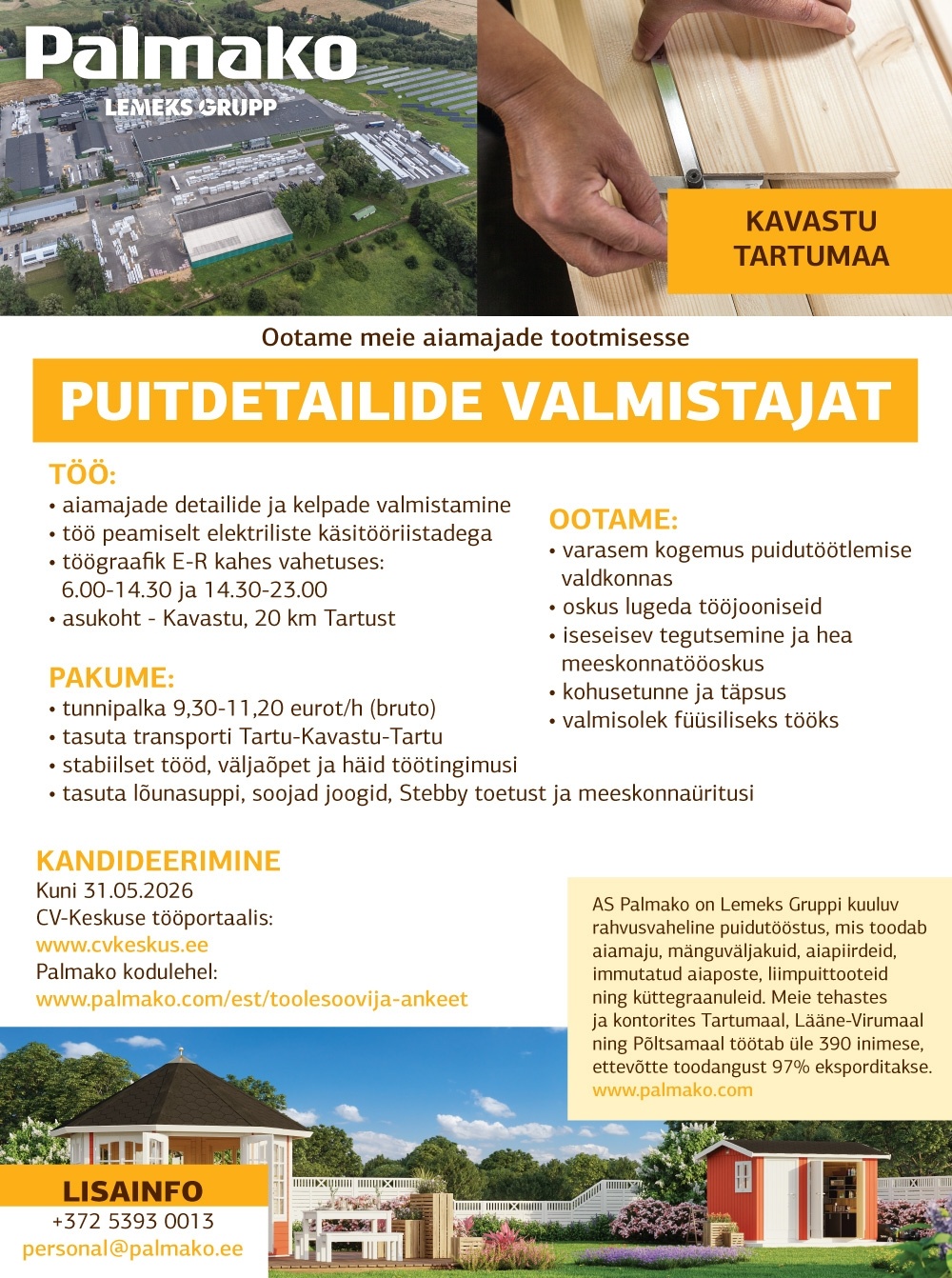 Palmako AS Puitdetailide valmistaja