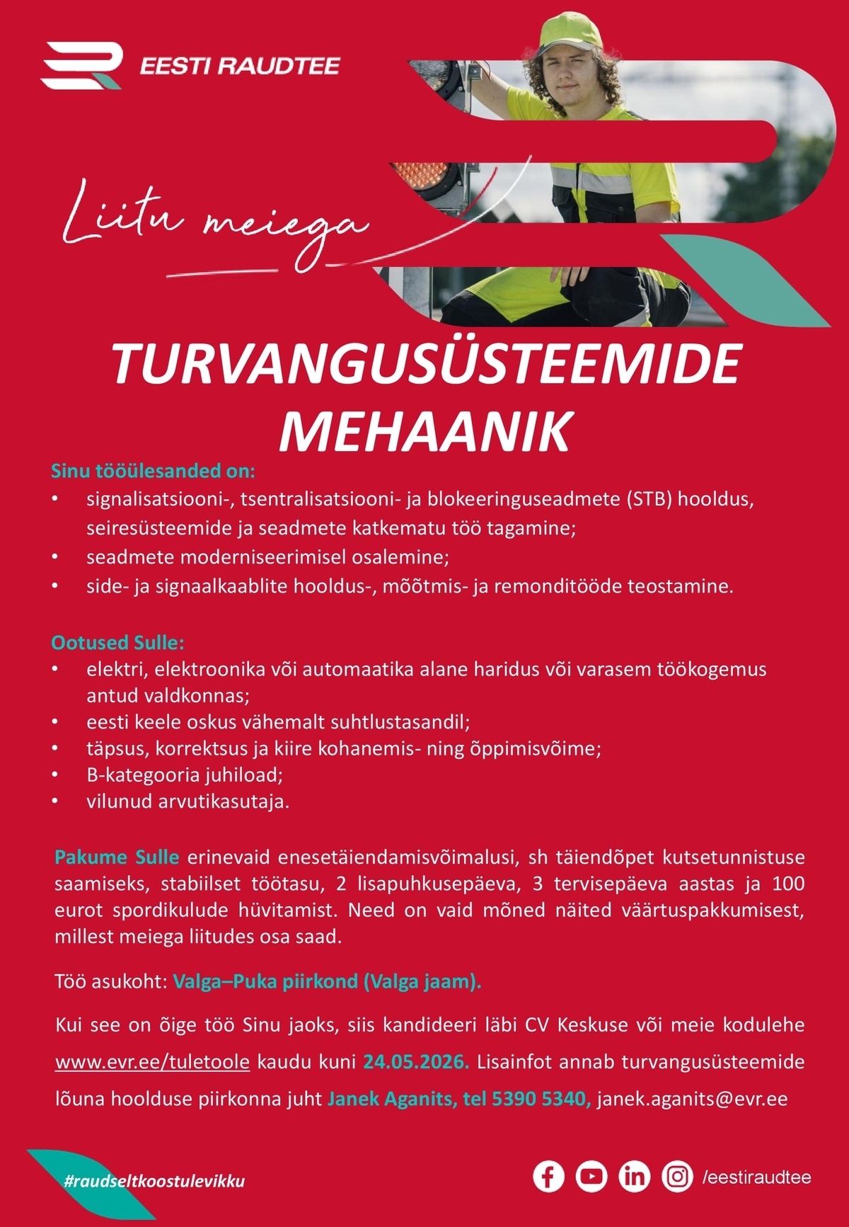 Eesti Raudtee AS Turvangusüsteemide mehaanik