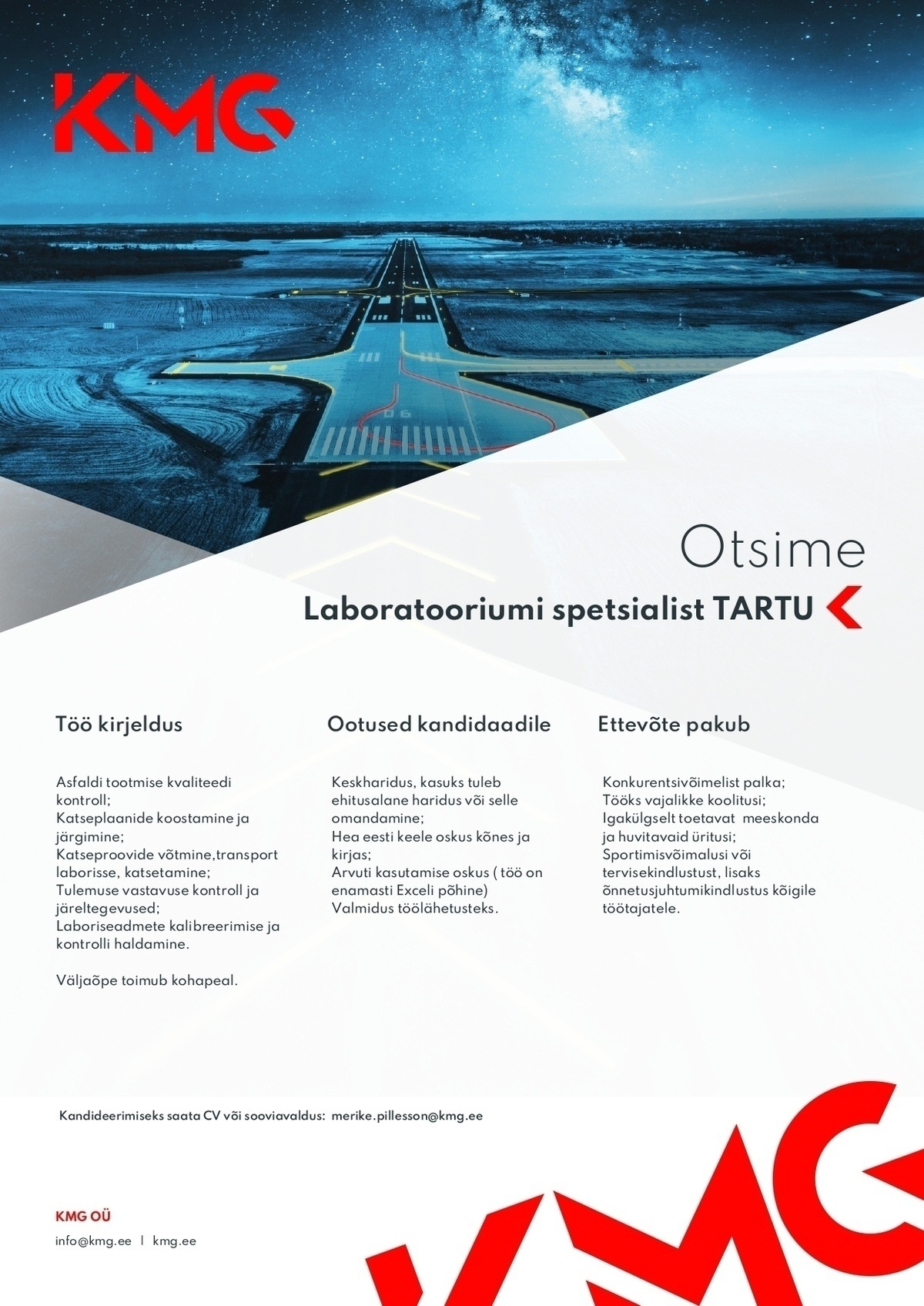 KMG OÜ Laboratooriumi spetsialist