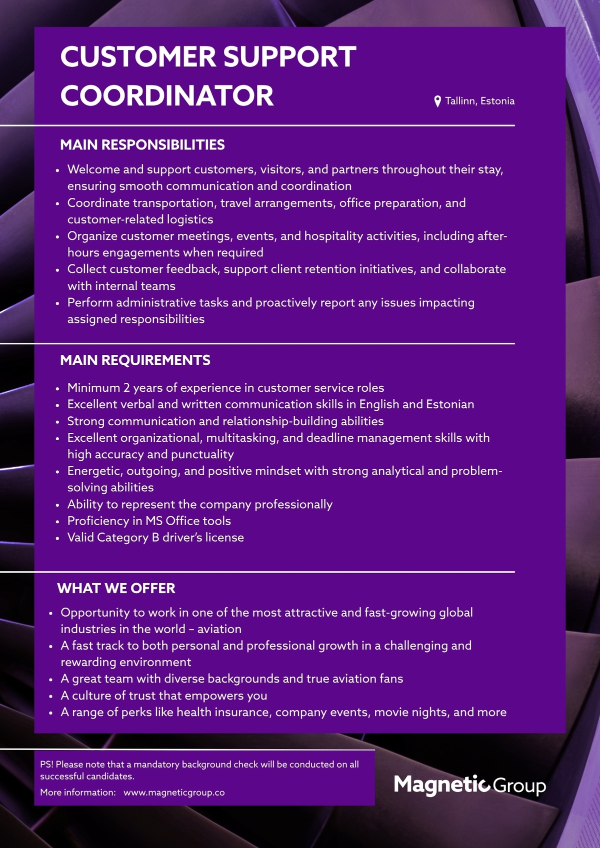 Magnetic MRO AS Customer Support Coordinator