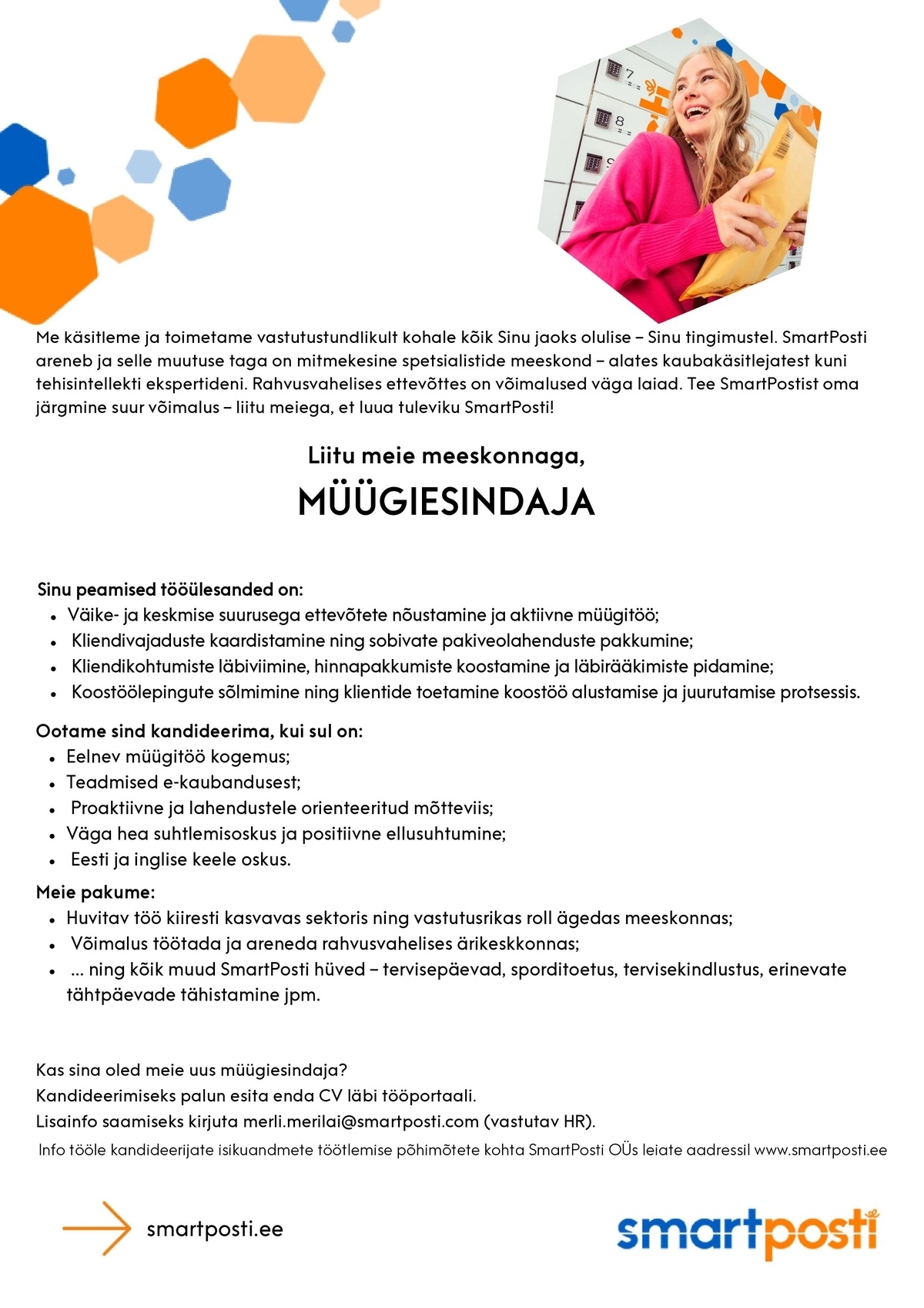 SmartPosti OÜ Müügiesindaja