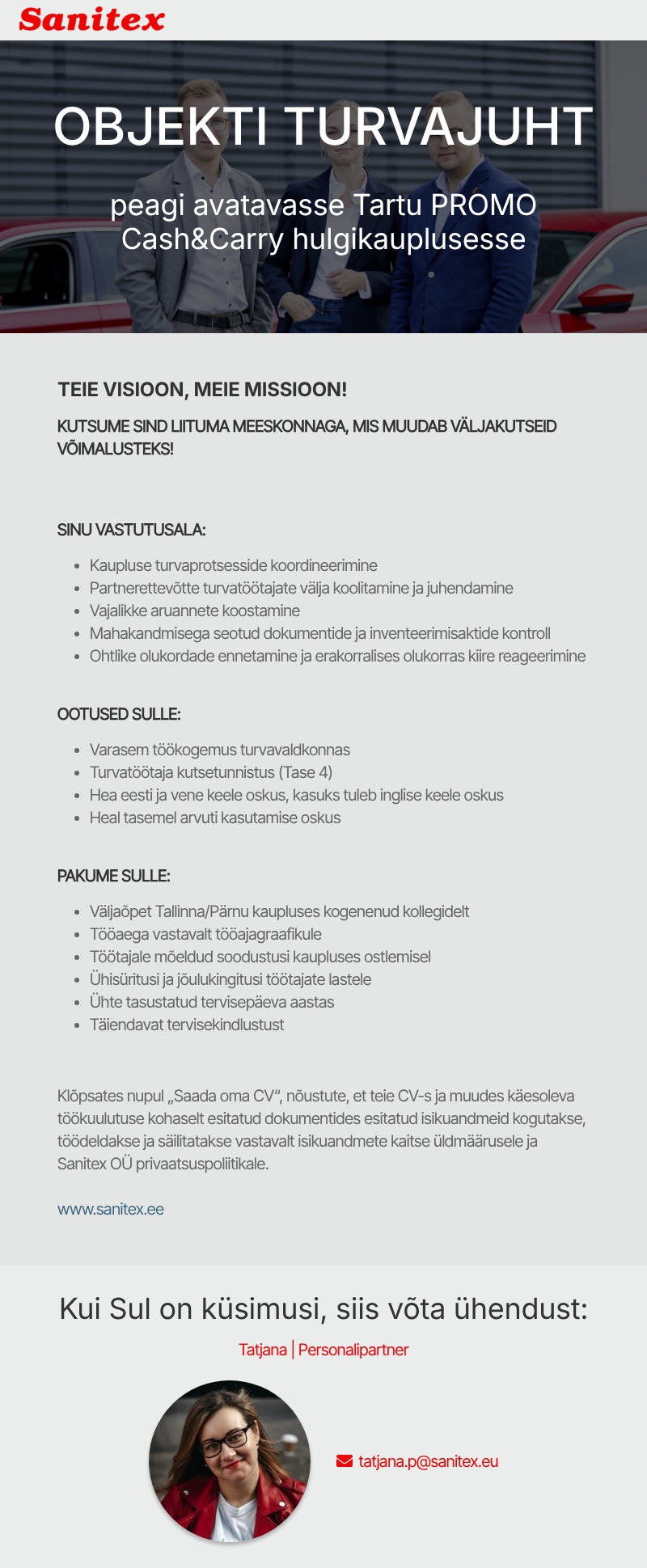 Sanitex OÜ Objekti turvajuht