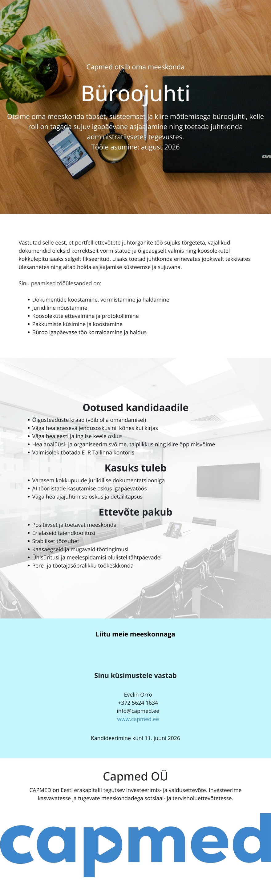 Capmed OÜ Büroojuht