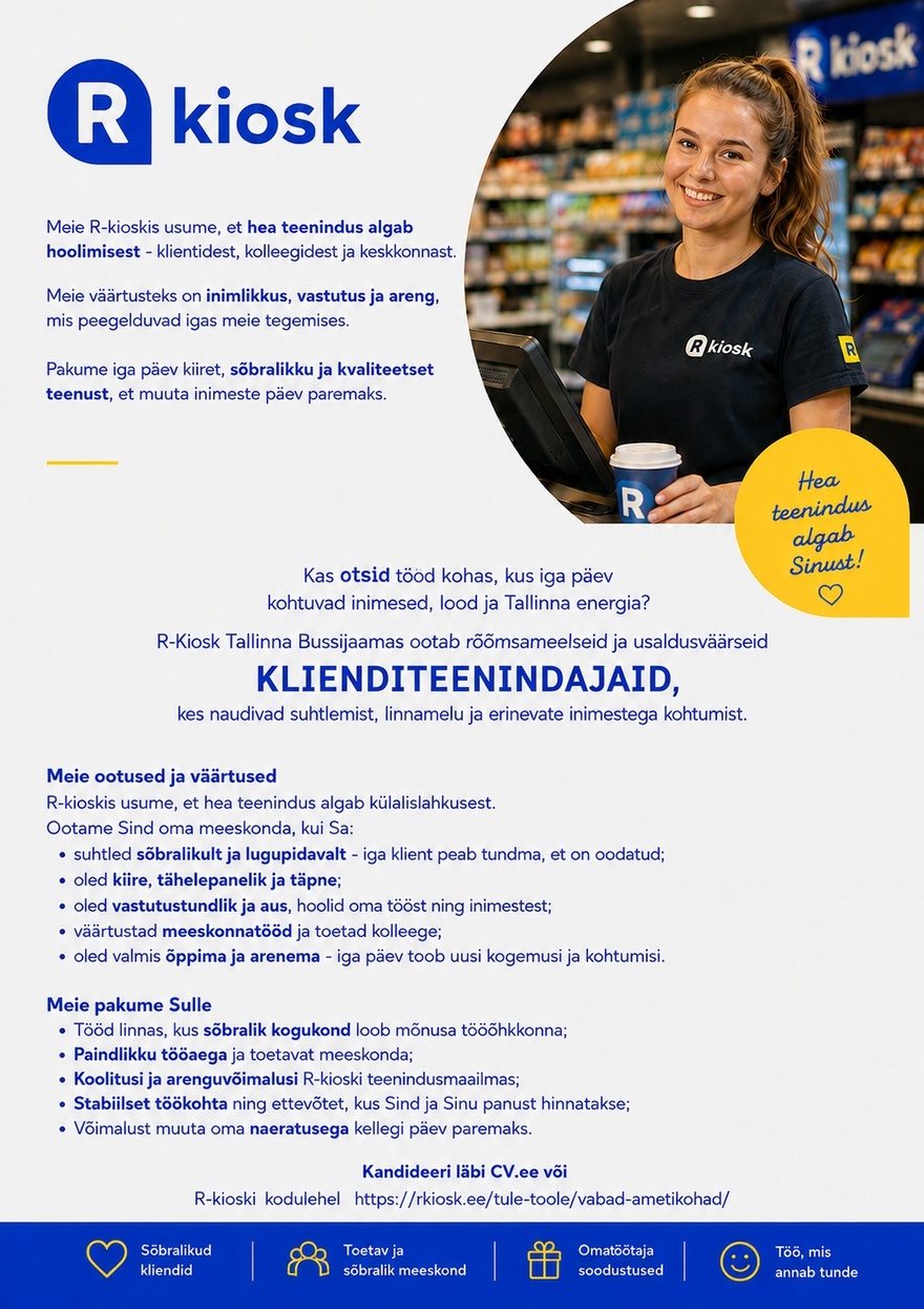 Reitan Convenience Estonia AS Tallinna Bussijaama R-kiosk klienditeenindaja