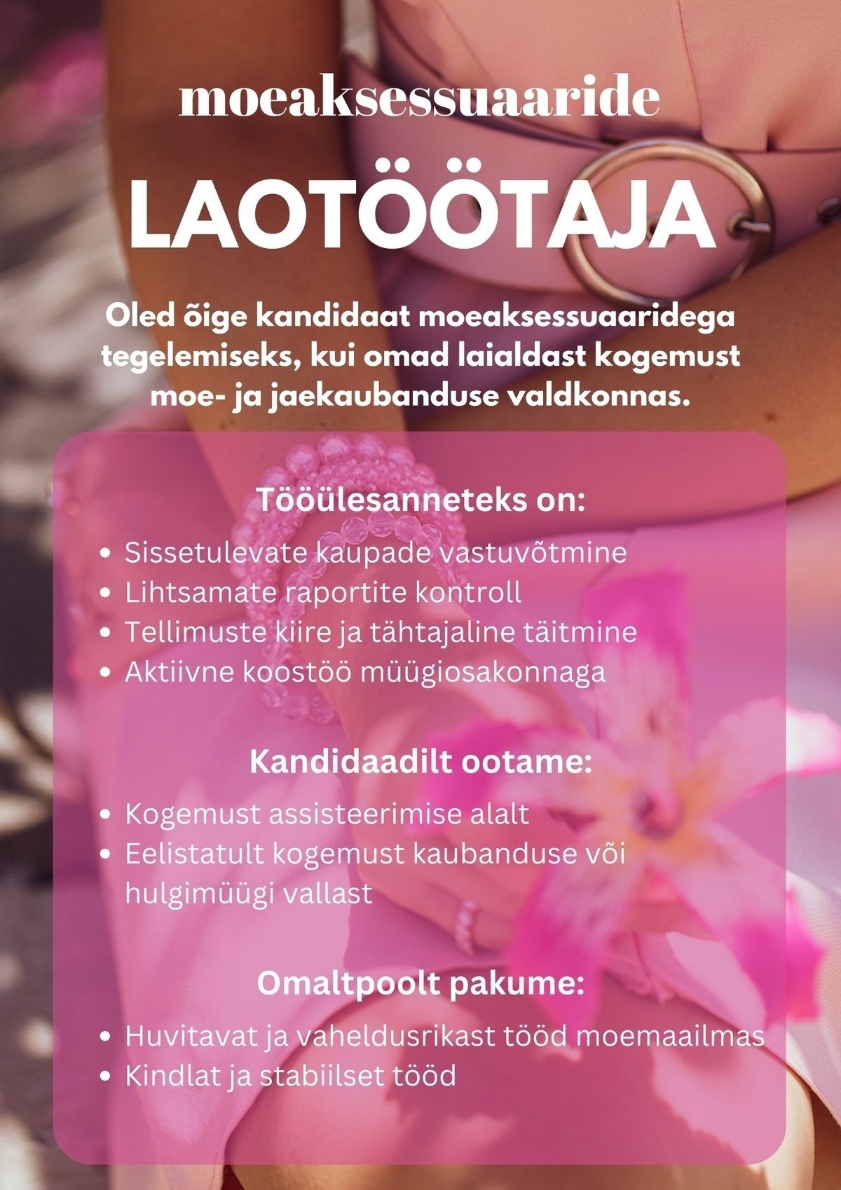 DADA GOPAL OÜ MOEAKSESSUAARIDE LAOTÖÖTAJA
